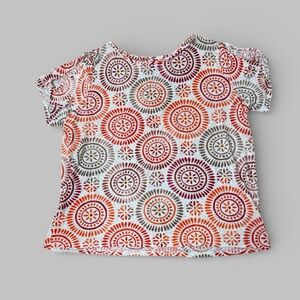Loft Boho 100% Linen Short-Sleeve Top